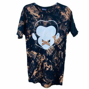 World Rebel Monkey Shirt Custom Bleached Graphic Tee